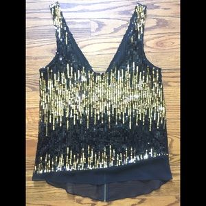 Sequin top high low